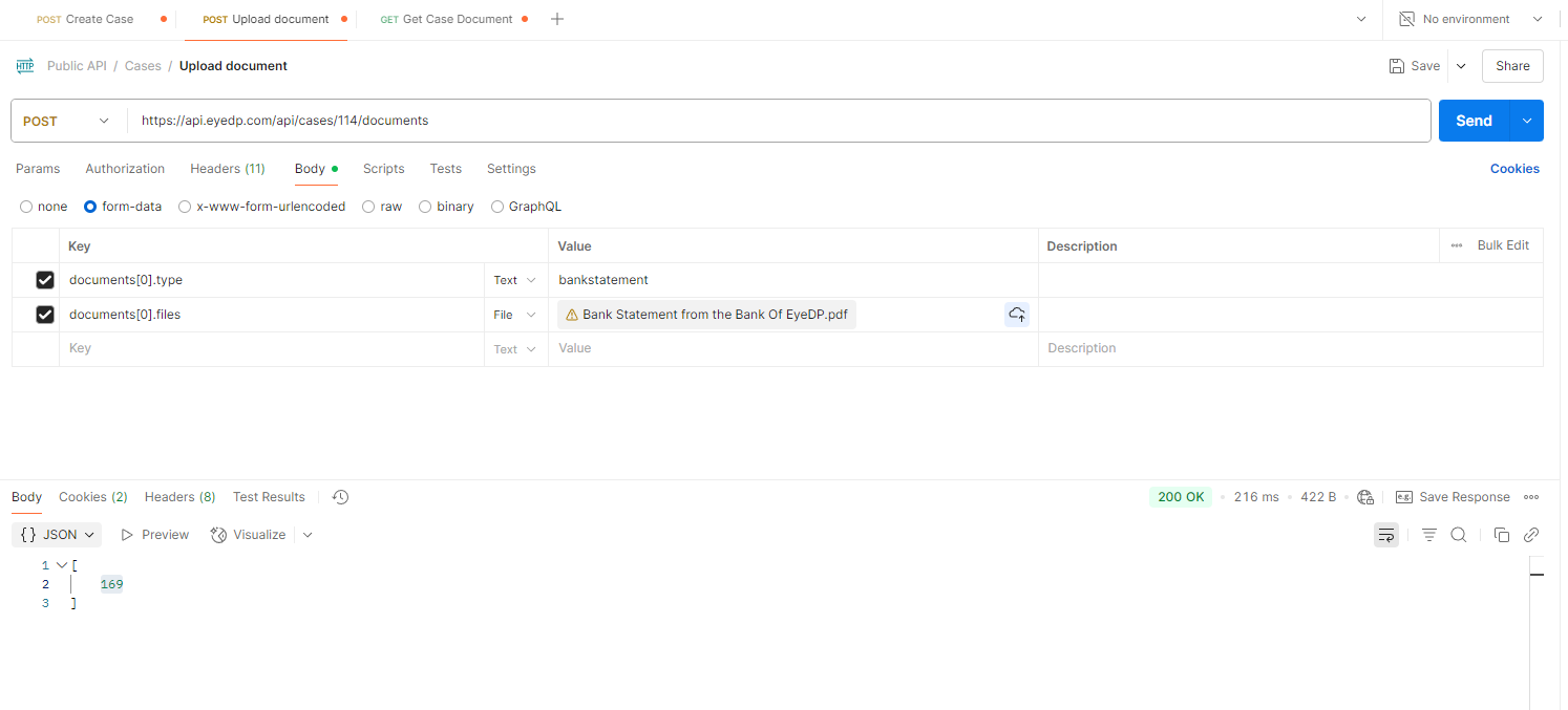 Uploading the bank statement